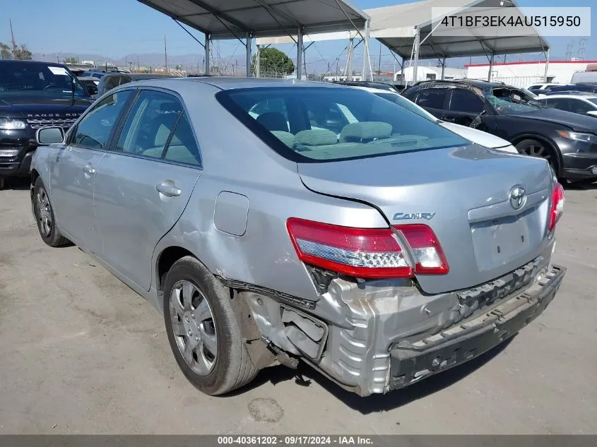 2010 Toyota Camry Le VIN: 4T1BF3EK4AU515950 Lot: 40361202