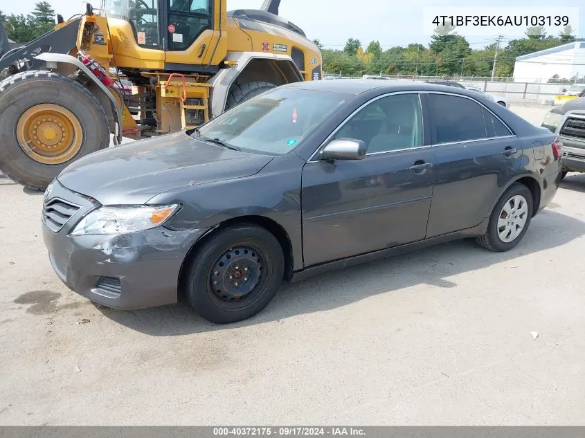 2010 Toyota Camry Le VIN: 4T1BF3EK6AU103139 Lot: 40372175