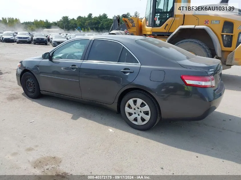 2010 Toyota Camry Le VIN: 4T1BF3EK6AU103139 Lot: 40372175