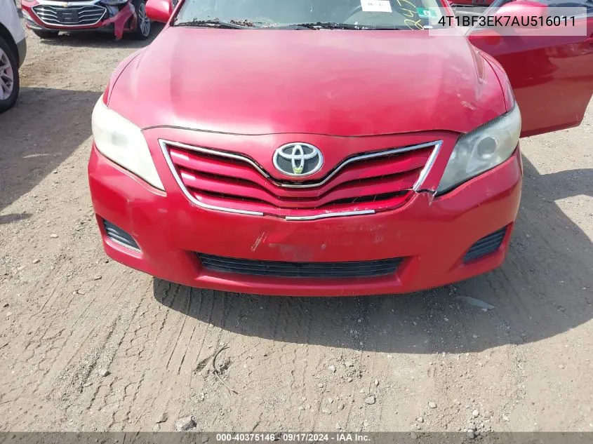 2010 Toyota Camry Le VIN: 4T1BF3EK7AU516011 Lot: 40375146