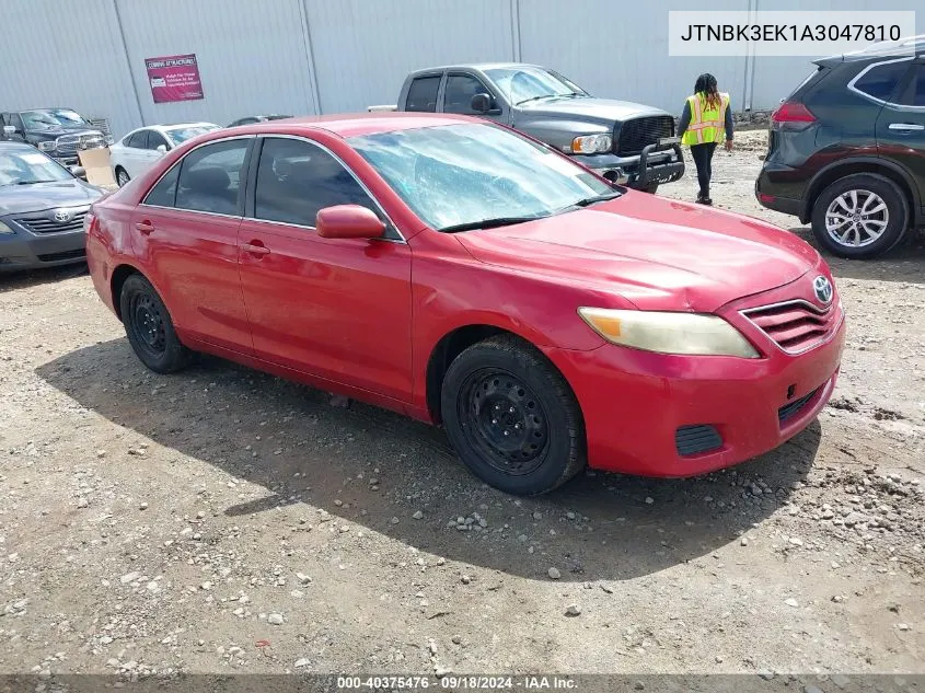 2010 Toyota Camry Le V6 VIN: JTNBK3EK1A3047810 Lot: 40375476