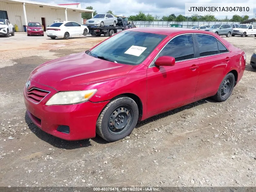 2010 Toyota Camry Le V6 VIN: JTNBK3EK1A3047810 Lot: 40375476