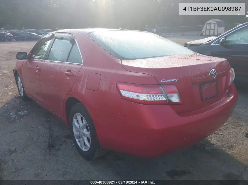 2010 Toyota Camry Le VIN: 4T1BF3EK0AU098987 Lot: 40380921