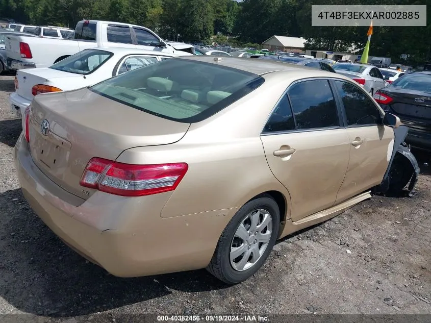 4T4BF3EKXAR002885 2010 Toyota Camry Le