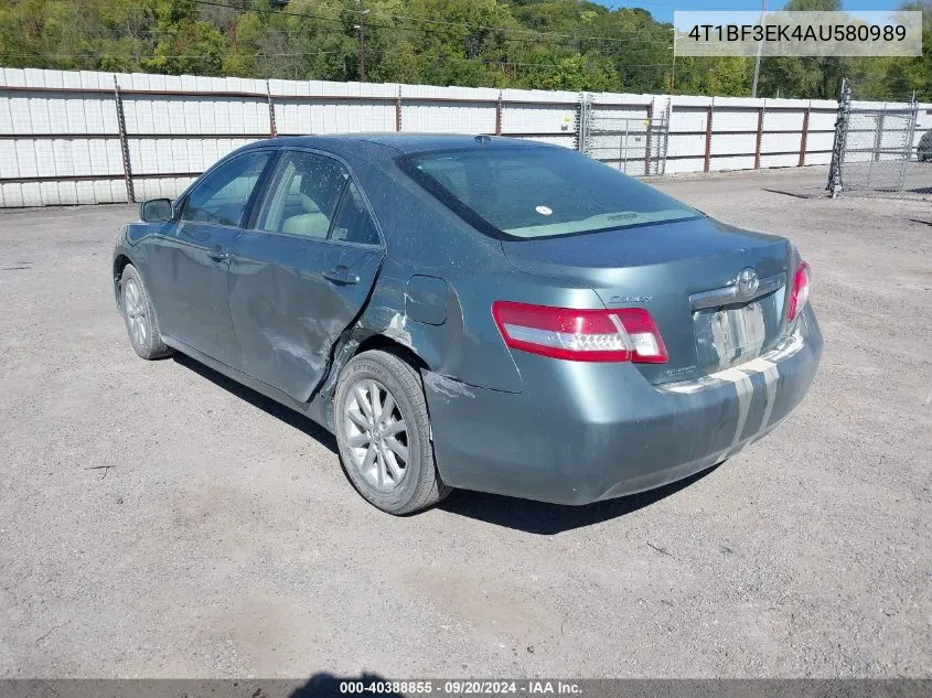 2010 Toyota Camry Xle VIN: 4T1BF3EK4AU580989 Lot: 40388855