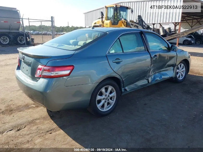 2010 Toyota Camry Se/Le/Xle VIN: 4T1BF3EK0AU522913 Lot: 40390130