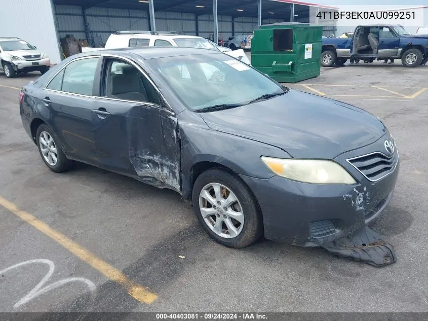 2010 Toyota Camry Le VIN: 4T1BF3EK0AU099251 Lot: 40403081