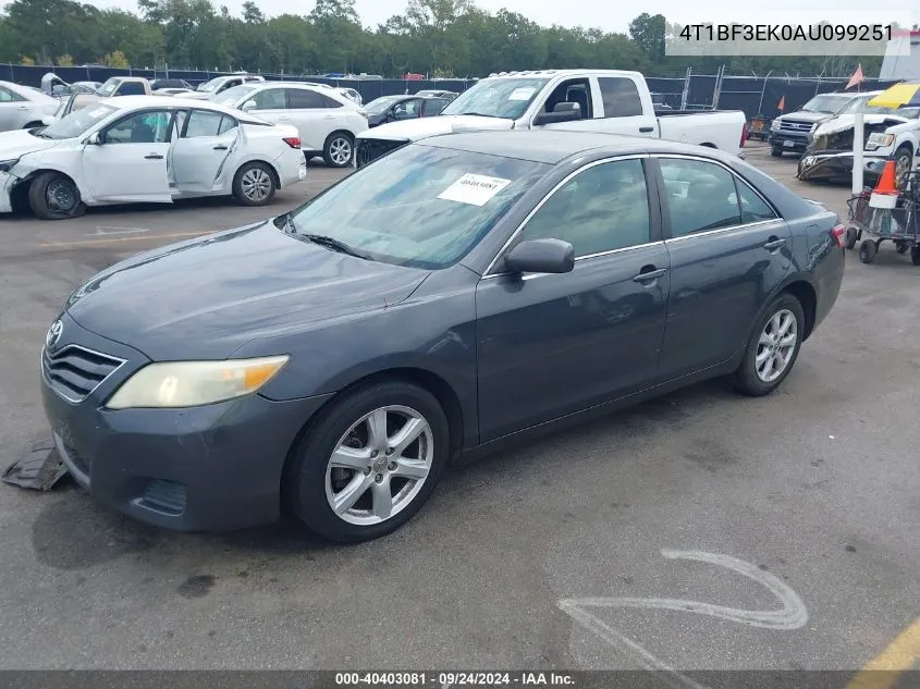 2010 Toyota Camry Le VIN: 4T1BF3EK0AU099251 Lot: 40403081