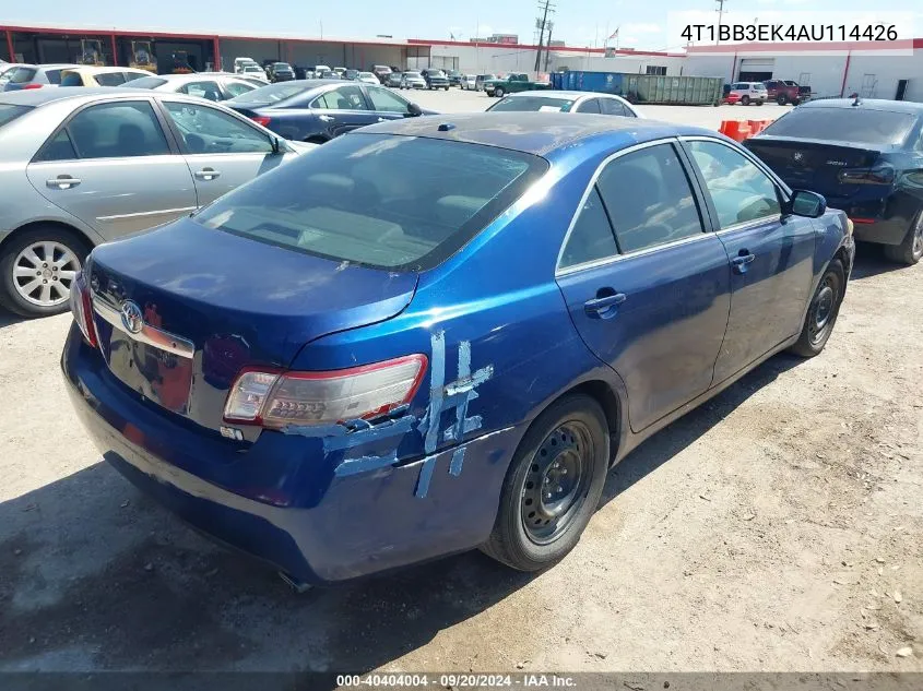 2010 Toyota Camry Hybrid VIN: 4T1BB3EK4AU114426 Lot: 40404004