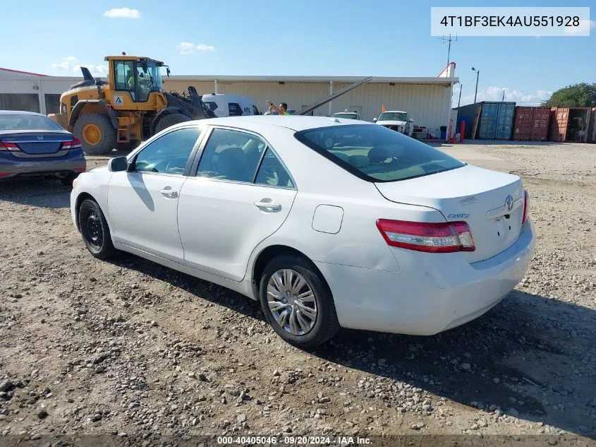 2010 Toyota Camry Le VIN: 4T1BF3EK4AU551928 Lot: 40405046