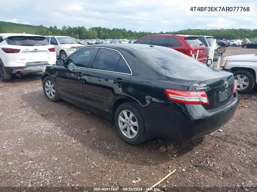 2010 Toyota Camry Le VIN: 4T4BF3EK7AR077768 Lot: 40411607