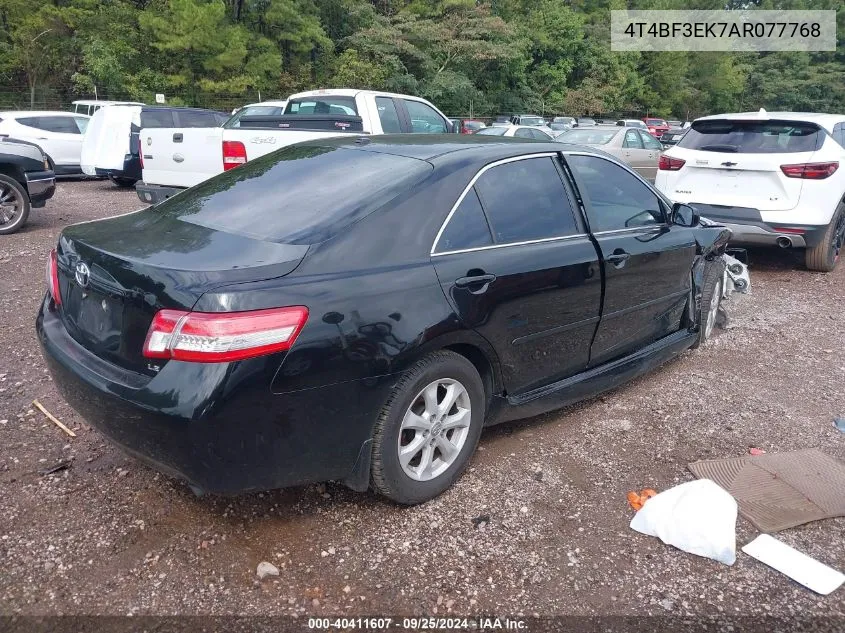 2010 Toyota Camry Le VIN: 4T4BF3EK7AR077768 Lot: 40411607