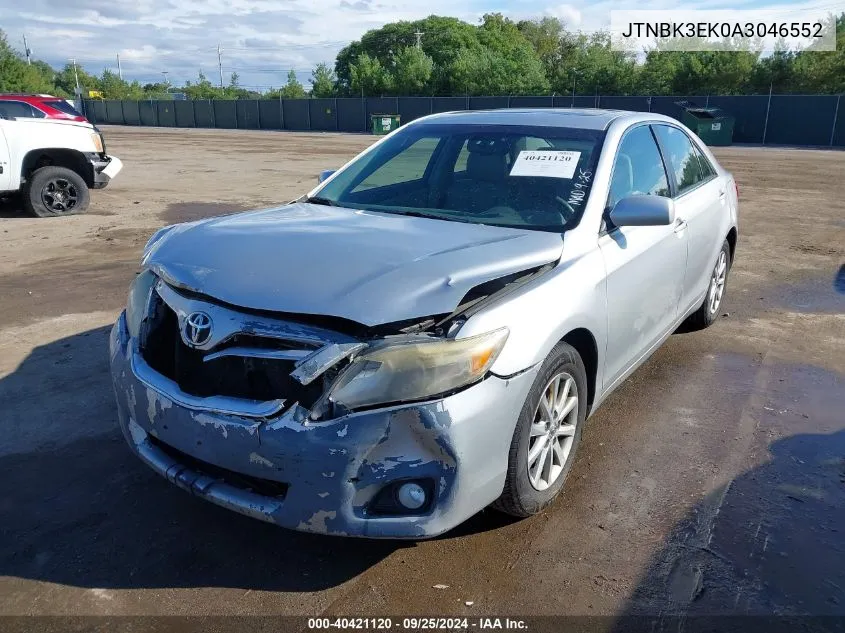 2010 Toyota Camry Xle V6 VIN: JTNBK3EK0A3046552 Lot: 40421120