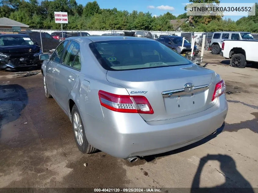 2010 Toyota Camry Xle V6 VIN: JTNBK3EK0A3046552 Lot: 40421120