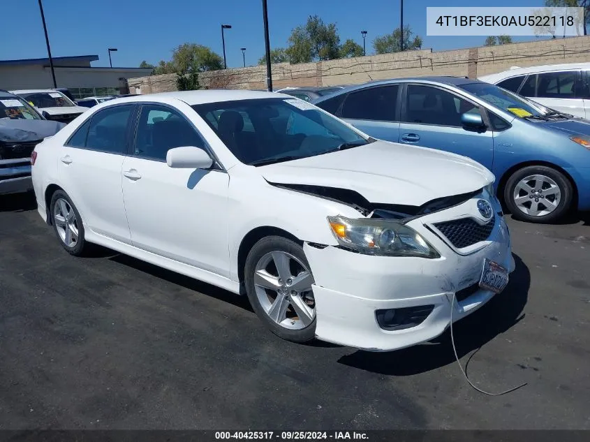 2010 Toyota Camry Se VIN: 4T1BF3EK0AU522118 Lot: 40425317