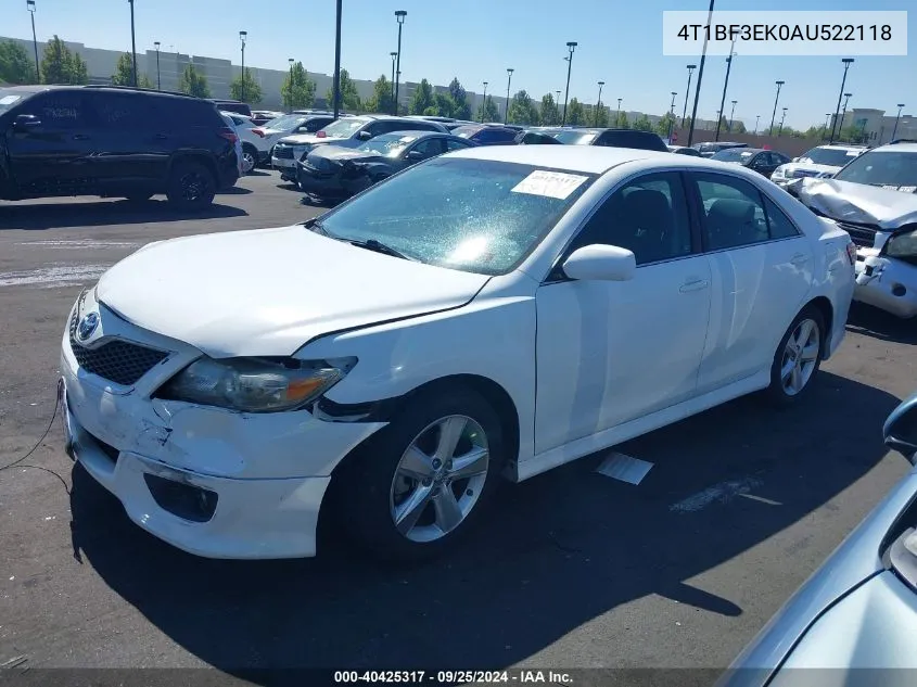 2010 Toyota Camry Se VIN: 4T1BF3EK0AU522118 Lot: 40425317