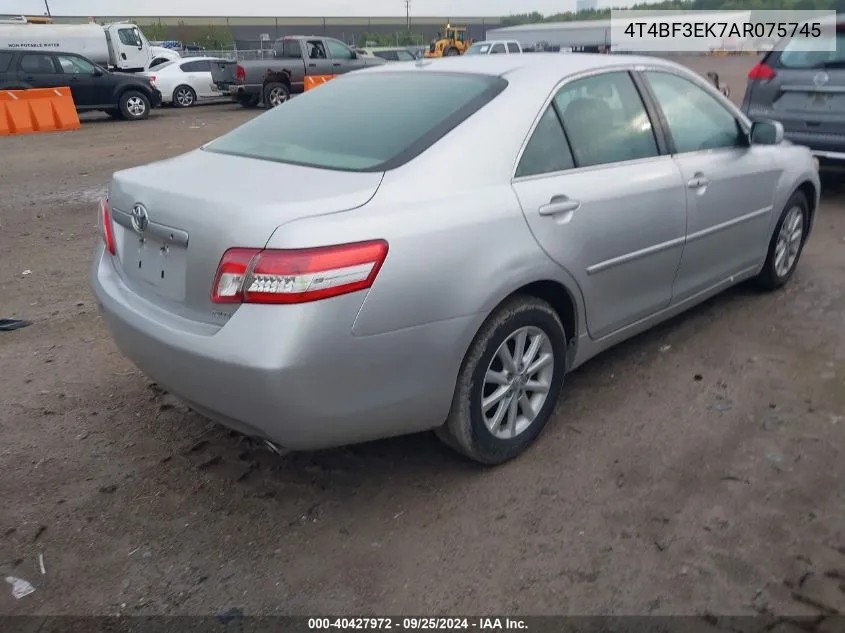 2010 Toyota Camry Xle VIN: 4T4BF3EK7AR075745 Lot: 40427972