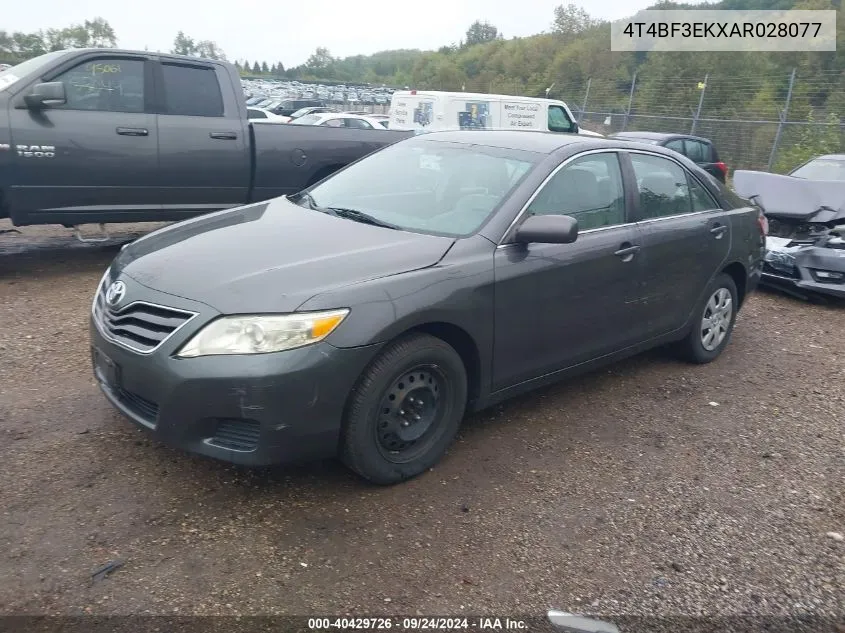 4T4BF3EKXAR028077 2010 Toyota Camry Le