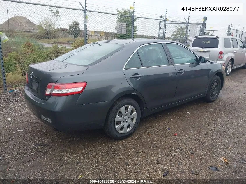 2010 Toyota Camry Le VIN: 4T4BF3EKXAR028077 Lot: 40429726