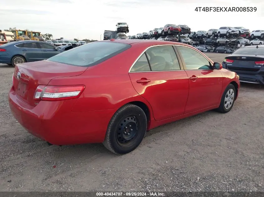 4T4BF3EKXAR008539 2010 Toyota Camry Le