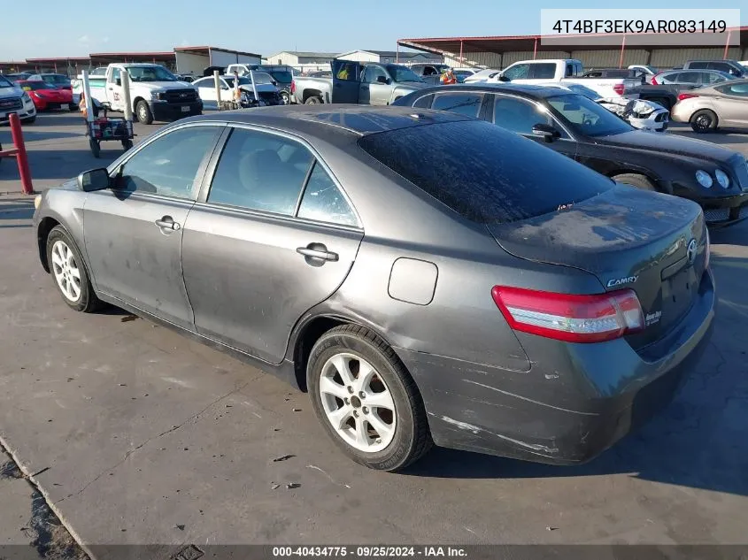 2010 Toyota Camry Le VIN: 4T4BF3EK9AR083149 Lot: 40434775