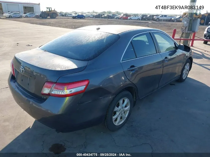 4T4BF3EK9AR083149 2010 Toyota Camry Le