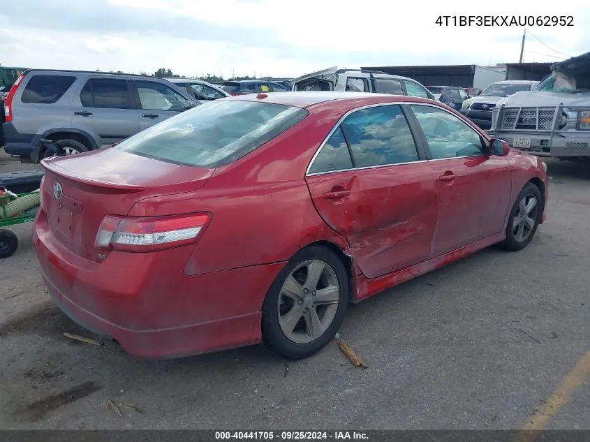 2010 Toyota Camry Se VIN: 4T1BF3EKXAU062952 Lot: 40441705