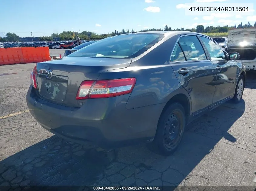 2010 Toyota Camry Se/Le/Xle VIN: 4T4BF3EK4AR015504 Lot: 40442055