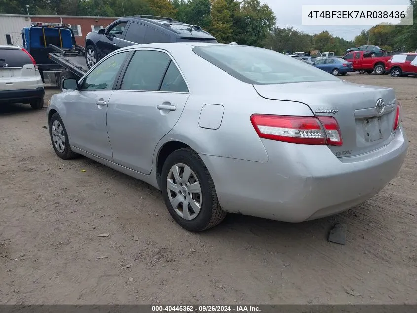 2010 Toyota Camry Le VIN: 4T4BF3EK7AR038436 Lot: 40445362