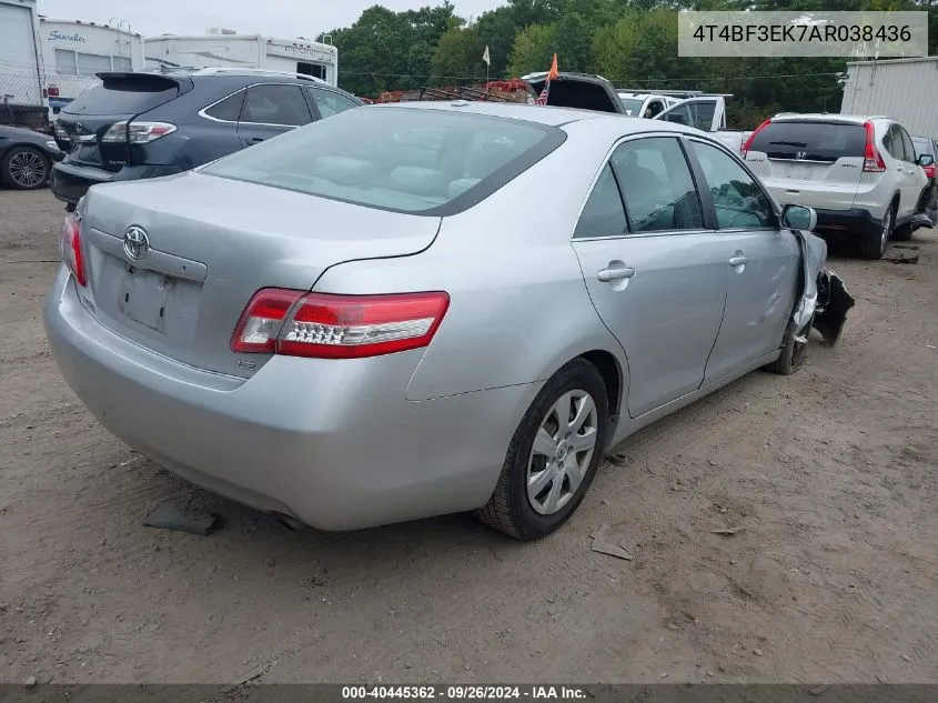 2010 Toyota Camry Le VIN: 4T4BF3EK7AR038436 Lot: 40445362