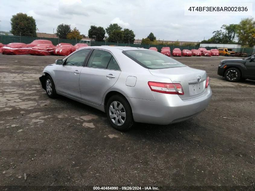 4T4BF3EK8AR002836 2010 Toyota Camry Le