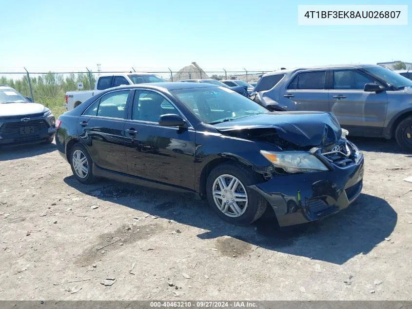 2010 Toyota Camry Base (Retail Orders Only) (A5) VIN: 4T1BF3EK8AU026807 Lot: 40463210