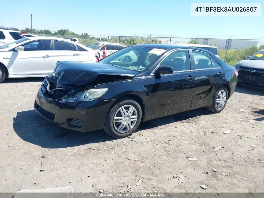 2010 Toyota Camry Base (Retail Orders Only) (A5) VIN: 4T1BF3EK8AU026807 Lot: 40463210