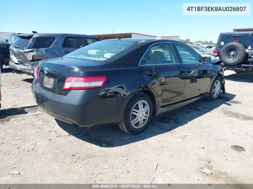 2010 Toyota Camry Base (Retail Orders Only) (A5) VIN: 4T1BF3EK8AU026807 Lot: 40463210