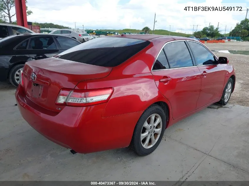 2010 Toyota Camry Le VIN: 4T1BF3EK9AU549172 Lot: 40473367