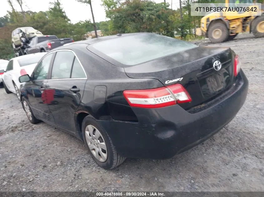 2010 Toyota Camry VIN: 4T1BF3EK7AU076842 Lot: 40478805