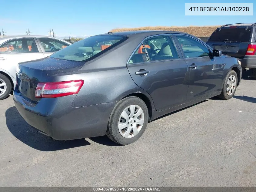 2010 Toyota Camry Le VIN: 4T1BF3EK1AU100228 Lot: 40678520