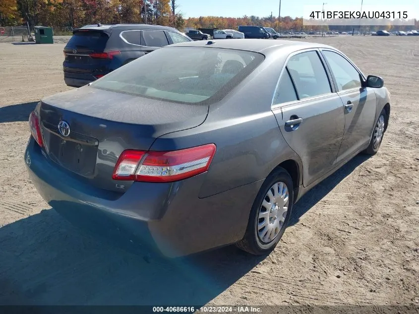 2010 Toyota Camry Le VIN: 4T1BF3EK9AU043115 Lot: 40686616