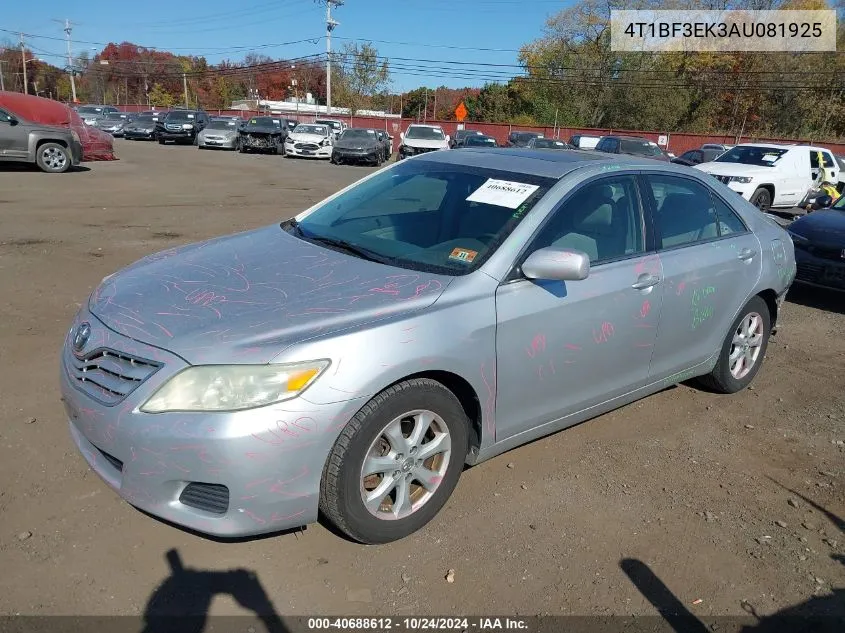 2010 Toyota Camry Le VIN: 4T1BF3EK3AU081925 Lot: 40688612