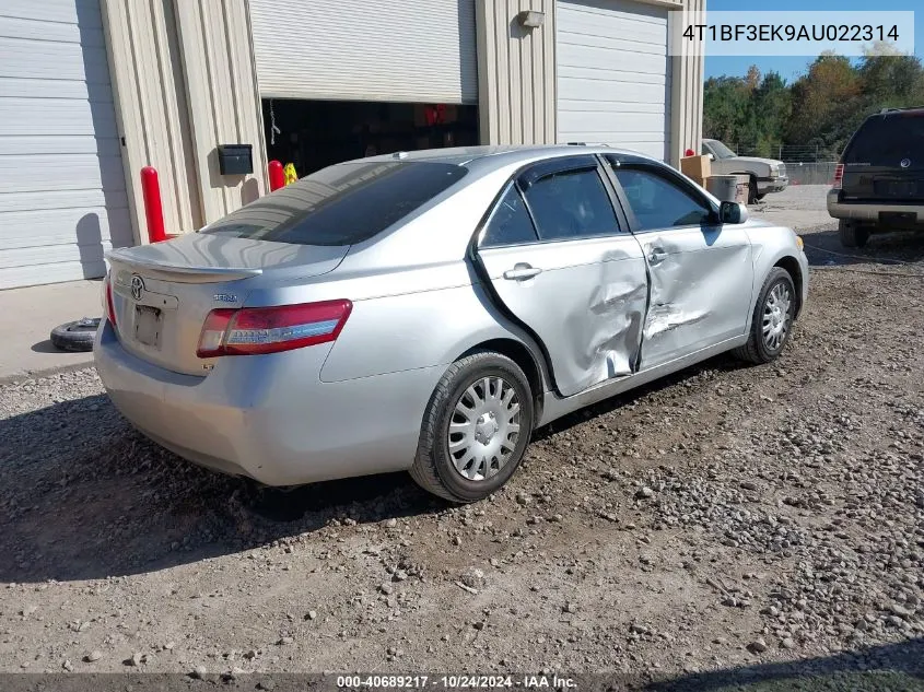 2010 Toyota Camry Le VIN: 4T1BF3EK9AU022314 Lot: 40689217