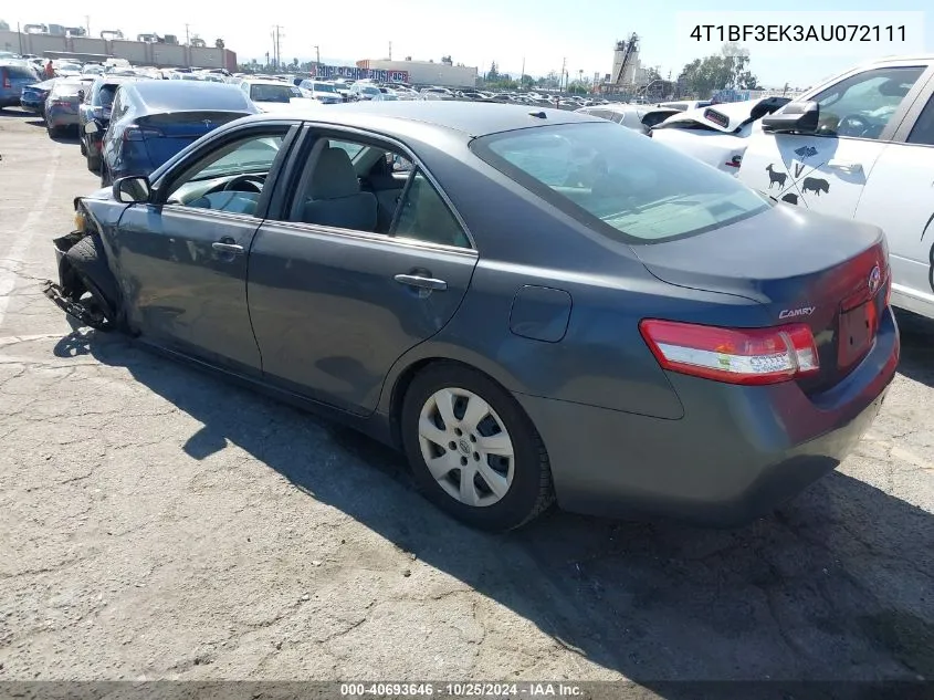 2010 Toyota Camry Le VIN: 4T1BF3EK3AU072111 Lot: 40693646