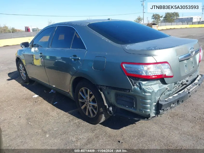 2010 Toyota Camry Hybrid VIN: JTNBB3EK5A3053593 Lot: 40714409