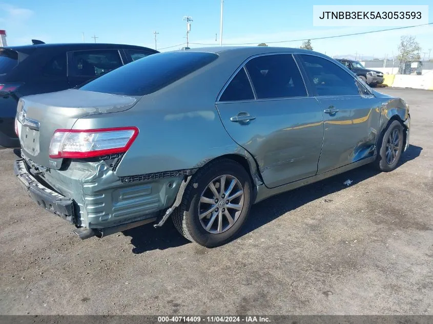 2010 Toyota Camry Hybrid VIN: JTNBB3EK5A3053593 Lot: 40714409