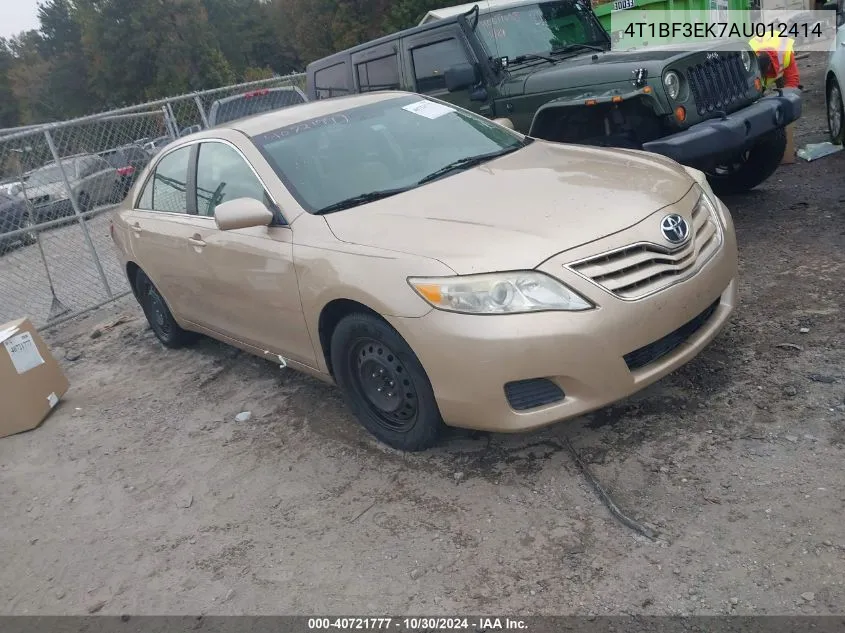 2010 Toyota Camry Le VIN: 4T1BF3EK7AU012414 Lot: 40721777