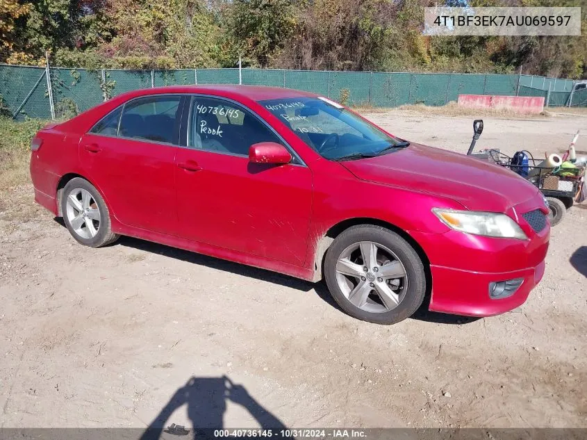 2010 Toyota Camry Se VIN: 4T1BF3EK7AU069597 Lot: 40736145