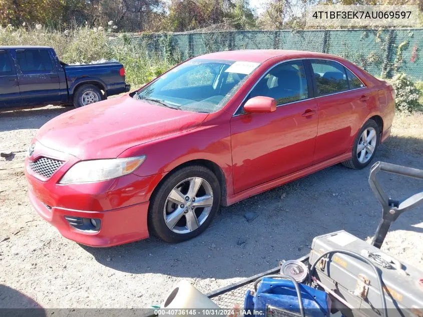 2010 Toyota Camry Se VIN: 4T1BF3EK7AU069597 Lot: 40736145