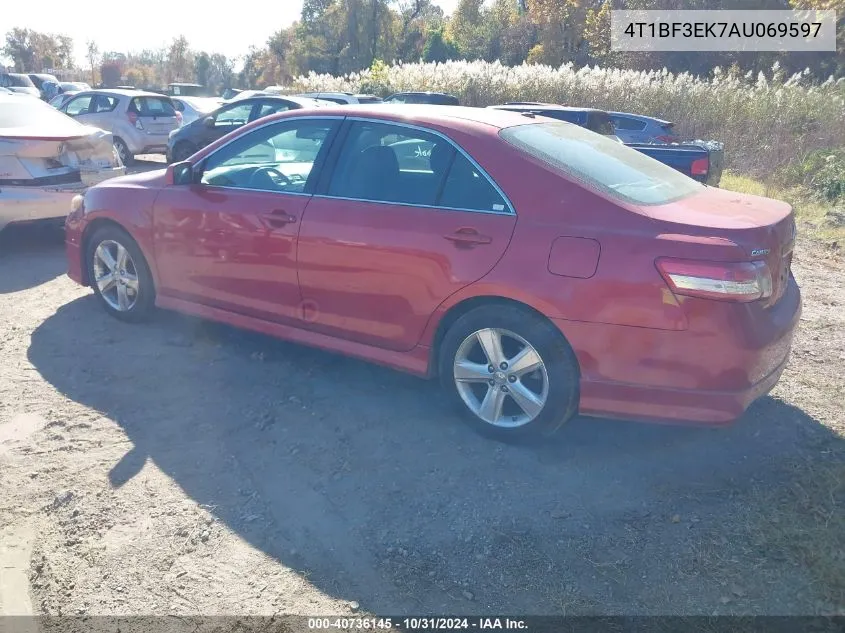 2010 Toyota Camry Se VIN: 4T1BF3EK7AU069597 Lot: 40736145