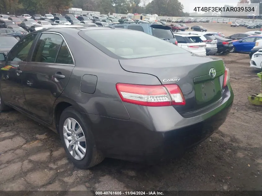 2010 Toyota Camry Le VIN: 4T4BF3EK1AR039534 Lot: 40761605