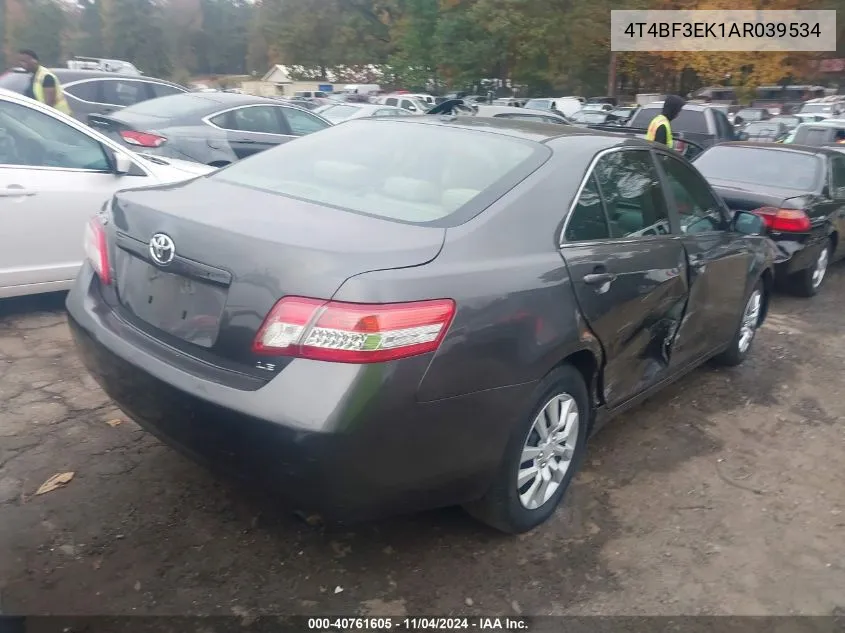 4T4BF3EK1AR039534 2010 Toyota Camry Le