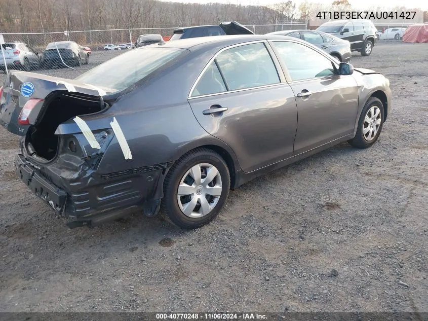 2010 Toyota Camry Le VIN: 4T1BF3EK7AU041427 Lot: 40770248